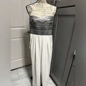 Express Women’s Strapless Bridal Jumpsuit NWT White Sequin 00